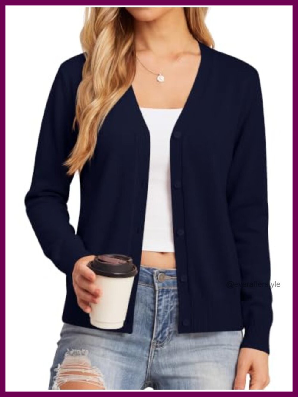 Womens Lightweight Button Down Knit Cardigan Long Sleeve V-Neck Sweater